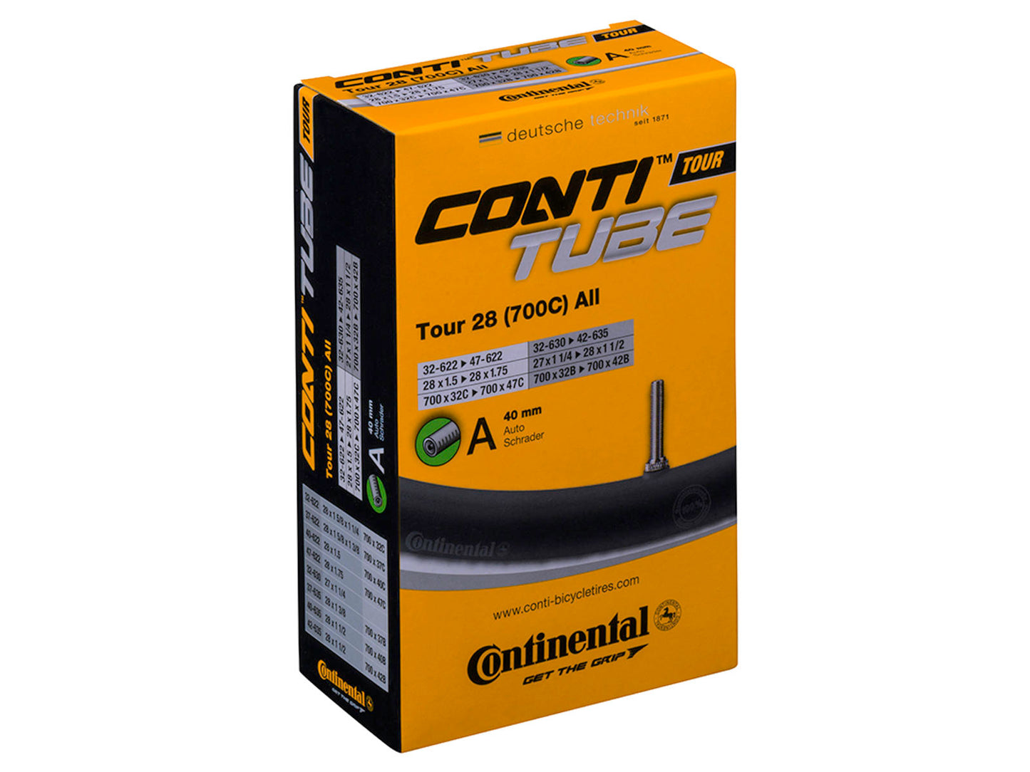 CONTINENTAL Tour Tube All 700 x 32-47c (32-47x622)/(42-635) Schrader 40 mm