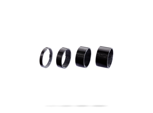 BBB UltraSpace BHP-35 Carbon Foring Sett 1 1/8" x 5,10,15,20mm sort carbon, 13 gr