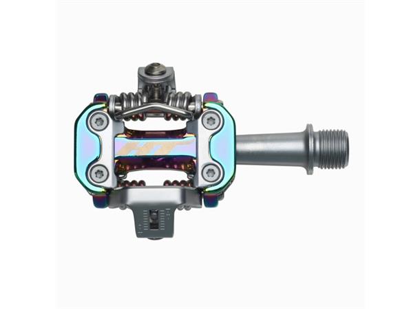 HT M2 XC Pedaler Oil Slick Alu, m/cleats, 305gr