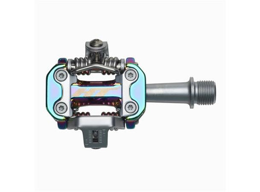 HT M2 XC Pedaler Oil Slick Alu, m/cleats, 305gr