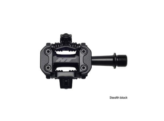 HT M2 XC Pedaler Stealth Sort Alu, m/cleats, 305gr